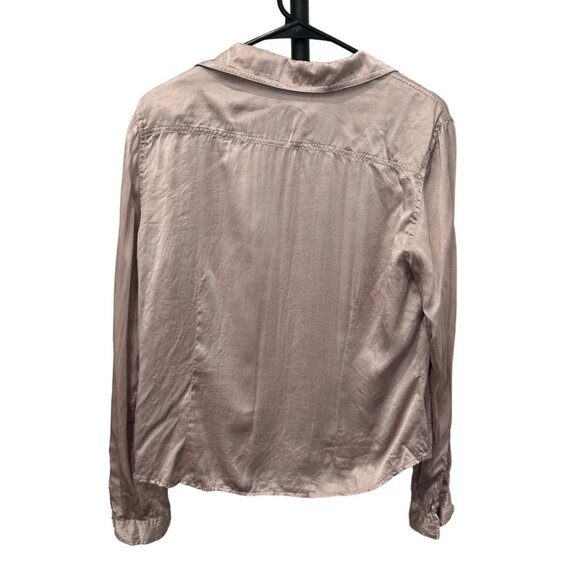 Vintage Emanuel Ungaro Mauve Silk Button Up Shirt Sleeveless Blouse Set Sz 8 - Picture 2 of 11